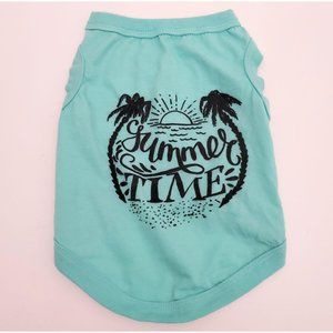 Turquoise "Summer Time" Dog Shirt Tank Top